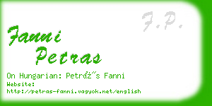 fanni petras business card